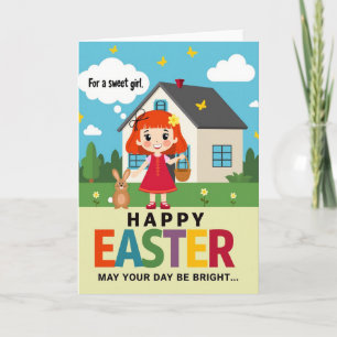 Sweet Easter Girl Greeting Card