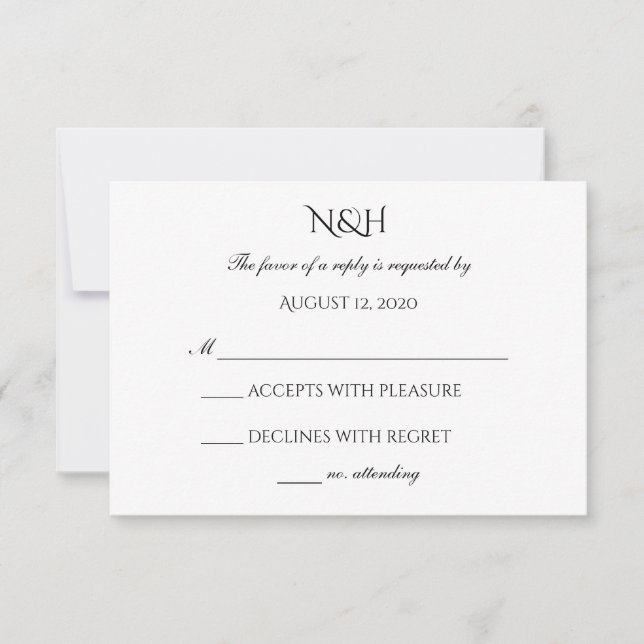 Sweet Elegance RSVP Card (Front)