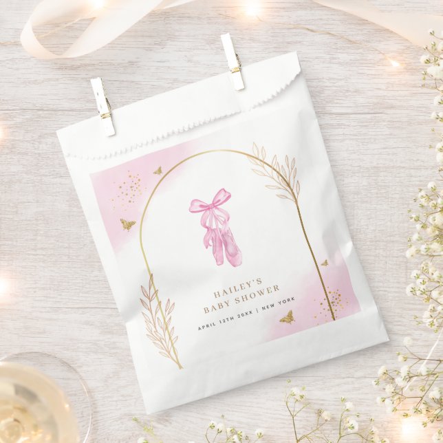 Sweet Elegant Arch Ballerina Girl Baby Shower  Favour Bags (Clipped)