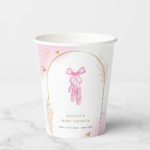 Sweet Elegant Arch Ballerina Shoes Baby Shower Paper Cups