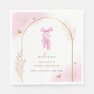 Sweet Elegant Arch Ballerina Welcome Baby Shower  Napkin