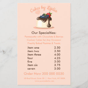 Sweet & Elegant Custom Dessert Menu