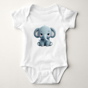 Sweet Elephant  Baby Bodysuit