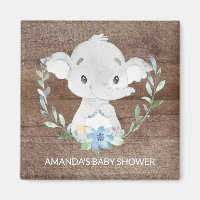 Sweet Elephant Baby Shower Favor Magnet