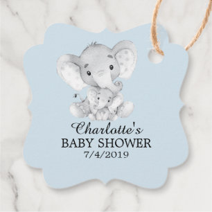 Sweet Elephant Baby Shower Favour Gift Tag