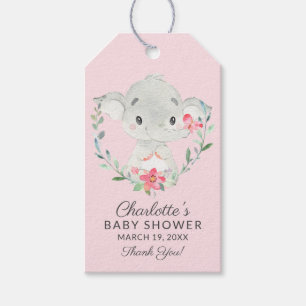 Sweet Elephant Baby Shower Favour Gift Tag