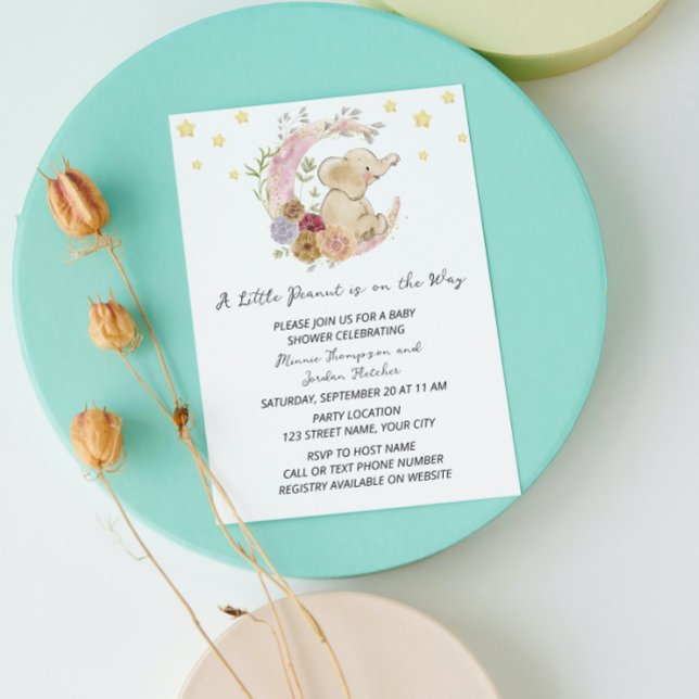 Sweet Elephant Baby Shower Invitation (Creator Uploaded)