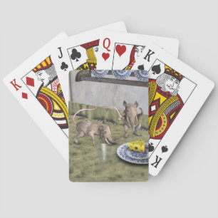 Sweet Elephant Mice Playing Cards
