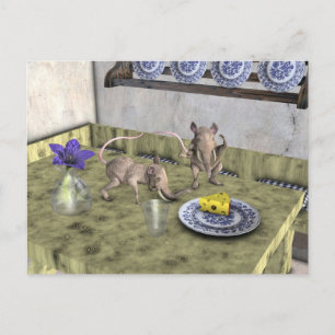 Sweet Elephant Mice Postcard