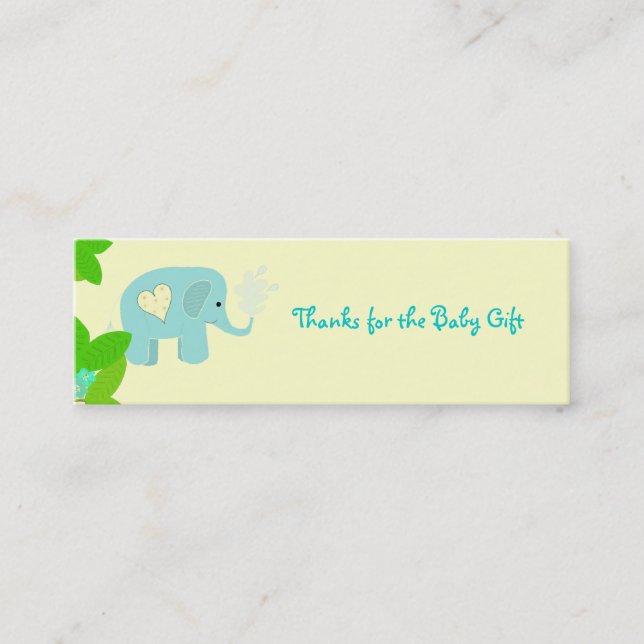 Sweet Elephant Thank You Mini Business Card (Front)