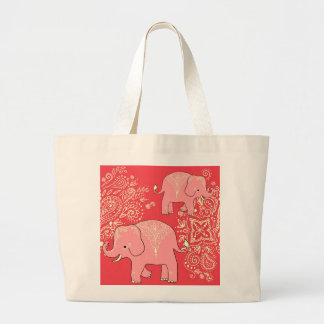 Sweet Elephants jumbo canvas tote bag