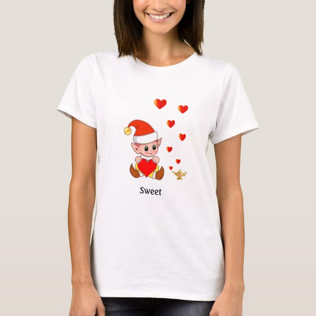 Sweet elf with magic lamp T-Shirt (Front)