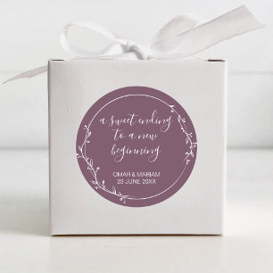 Sweet Ending New Beginning Fig Purple Wedding Classic Round Sticker