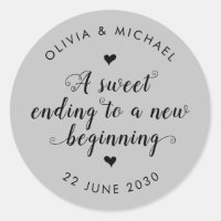 Sweet Ending New Beginning Wedding Silver Grey