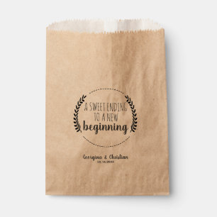 Sweet Ending New Beginning Wedding Thank You Favour Bags