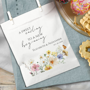 Sweet Ending New Beginning Wildflower Wedding Favour Bags