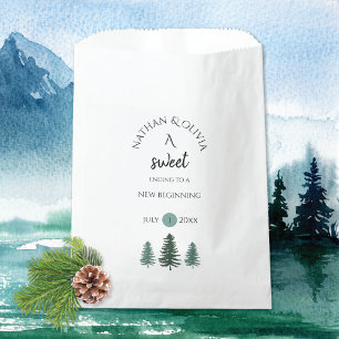 Sweet Ending Pine Trees Mountain Wedding Favour Bags
