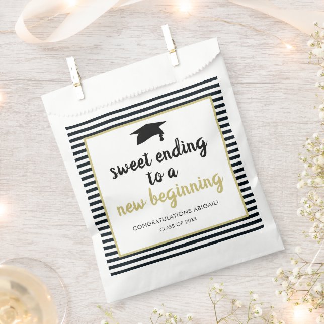Sweet Ending to a New Beginning Graduation Favour Bags (Clipped)
