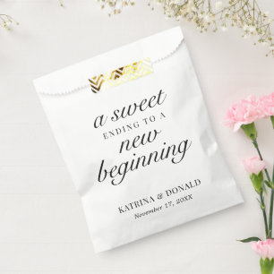 Sweet Ending To A New Beginning Wedding  Favour Ba Bags