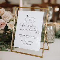 Sweet Ending to New Beginning Dessert Table Sign