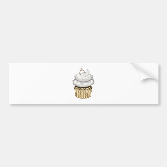 Sweet Engagement Cupcake Bumper Sticker (Front)