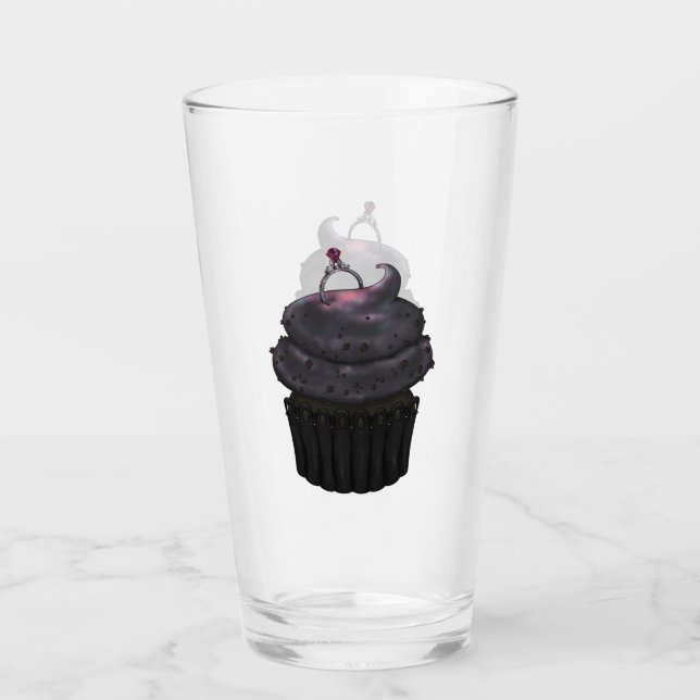 Sweet Engagement Cupcake Glass (Front)