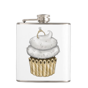 Sweet Engagement Cupcake Hip Flask