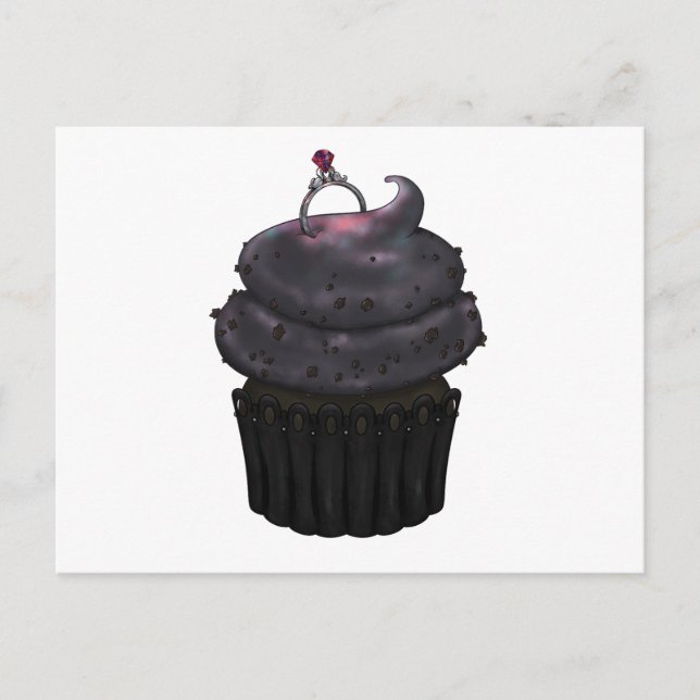 Sweet Engagement Cupcake Holiday Postcard (Front)