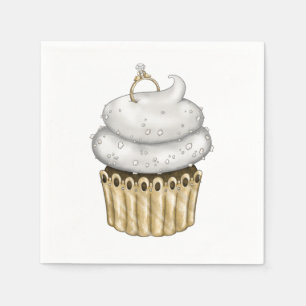 Sweet Engagement Cupcake Napkin
