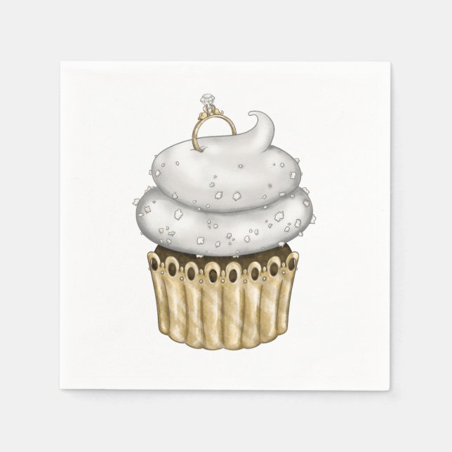 Sweet Engagement Cupcake Napkin (Front)