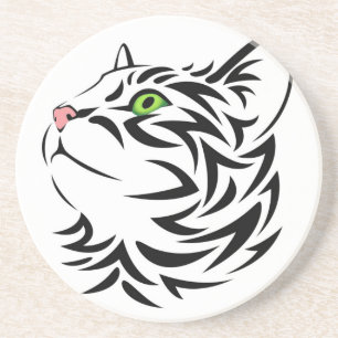 Sweet Face Kitty Cat 3 Sandstone Coaster