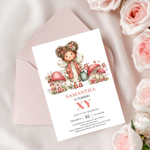 Sweet Fairy 2nd Birthday Blush Pink Flowers Invite