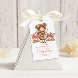 Sweet Fairy 3rd Birthday Floral Pink Favour Gift Tags