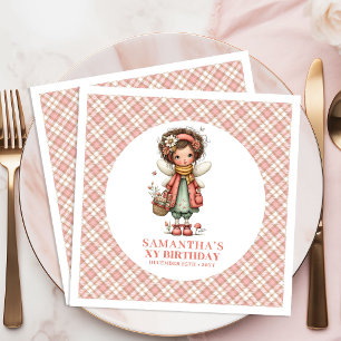 Sweet Fairy Magical Floral 5th Birthday Party Napk Napkin