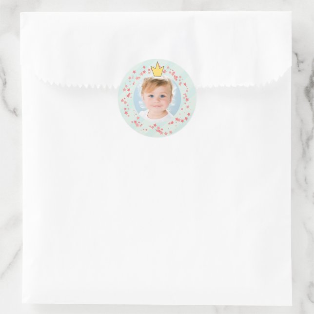 Sweet Fairy Princess Girl Birthday Party Photo  Classic Round Sticker (Bag)