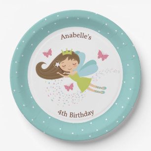 Sweet Fairy Princess Girl's Birthday Paper Plate