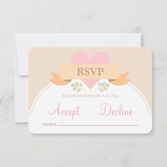 Sweet Fairytale Wedding RSVP card (Front)