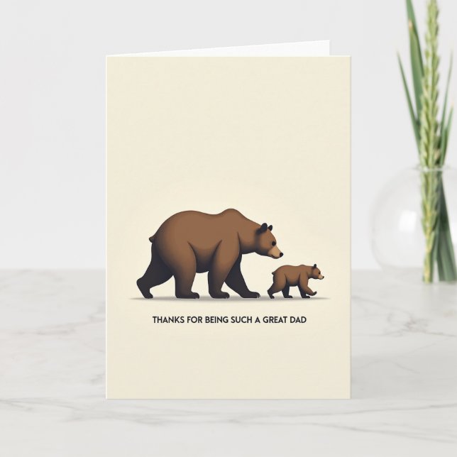 Sweet Fathers Day Bear Cub Card (Front)