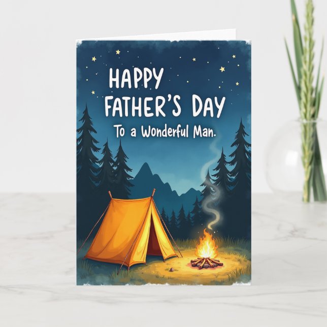 Sweet Fathers Day Camping Scene Card (Front)