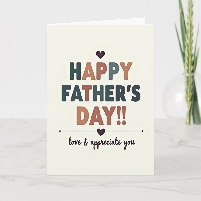 Sweet Fathers Day Cutout Card (Front)