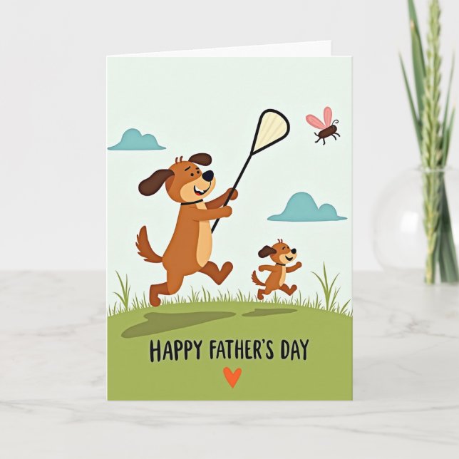 Sweet Fathers Day Dogs Card (Front)