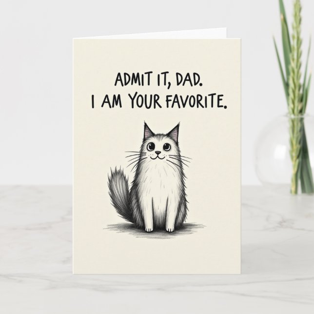 Sweet Fathers Day Kitten Card (Front)