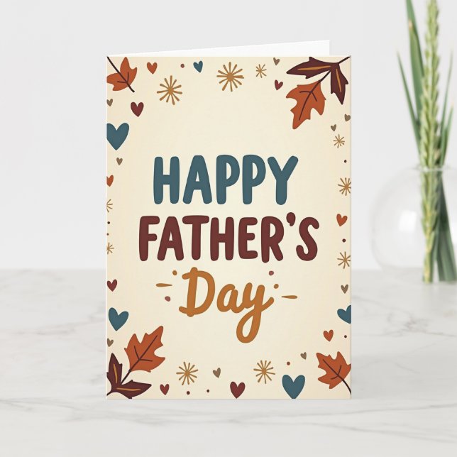 Sweet Fathers Day Leaves Card (Front)