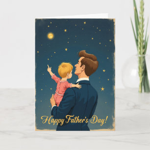Sweet Fathers Day Moon Gaze Card