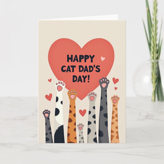 Sweet Fathers Day Paws Card (Front)
