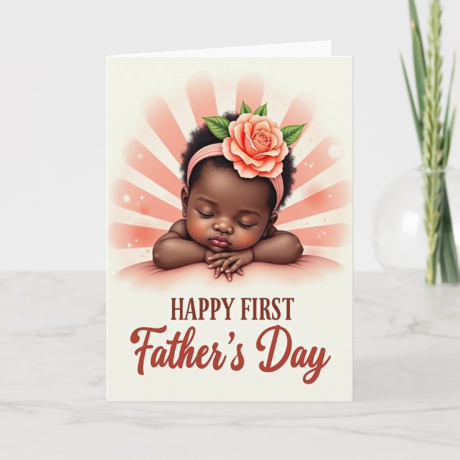 Sweet Fathers Day Peach Ray Card (Front)