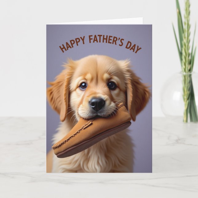 Sweet Fathers Day Puppy Card (Front)