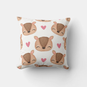 Sweet Fawn Faces with Heart Accents Cushion