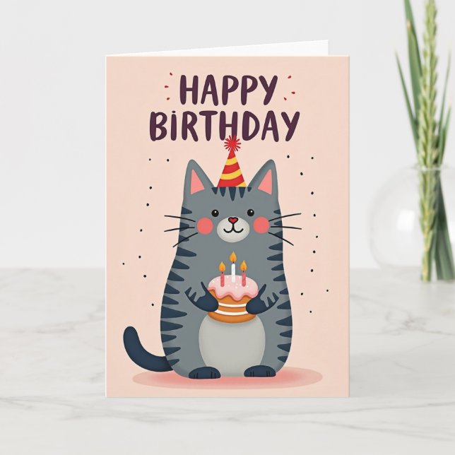 Sweet Feline Cake Card (Front)