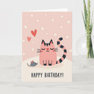Sweet Feline Friend Birthday Card